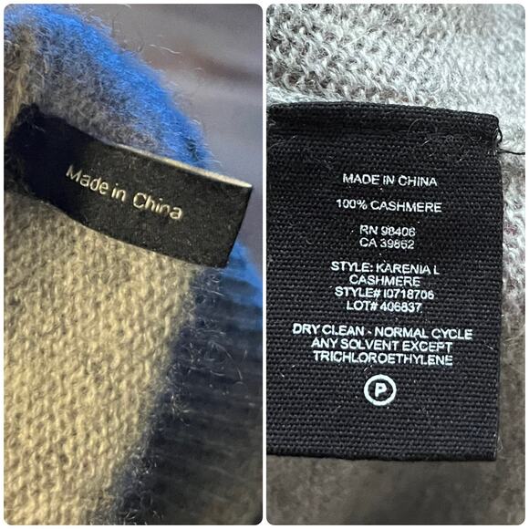 Theory Karenia L Gray Cashmere Crew Neck Pullover Sweater Size XL Lightweight - Picture 13 of 14